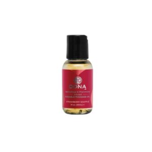 DONA JO
Afrodisíaco y feromonas Aceite de masaje besable con infusión de fresa Souffle 1.0 fl.oz / 30mL