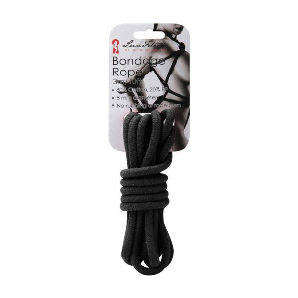 Lux Fetish Bondage Rope Black 10 Feet