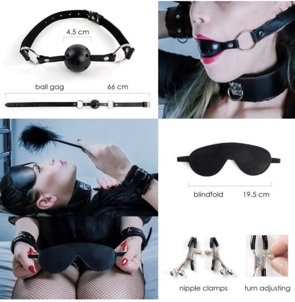 Kit BDSM - 10 piezas (rojo/negro) - Imagen 2
