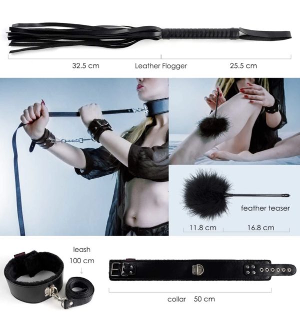 Kit BDSM - 10 piezas (rojo/negro) - Imagen 3