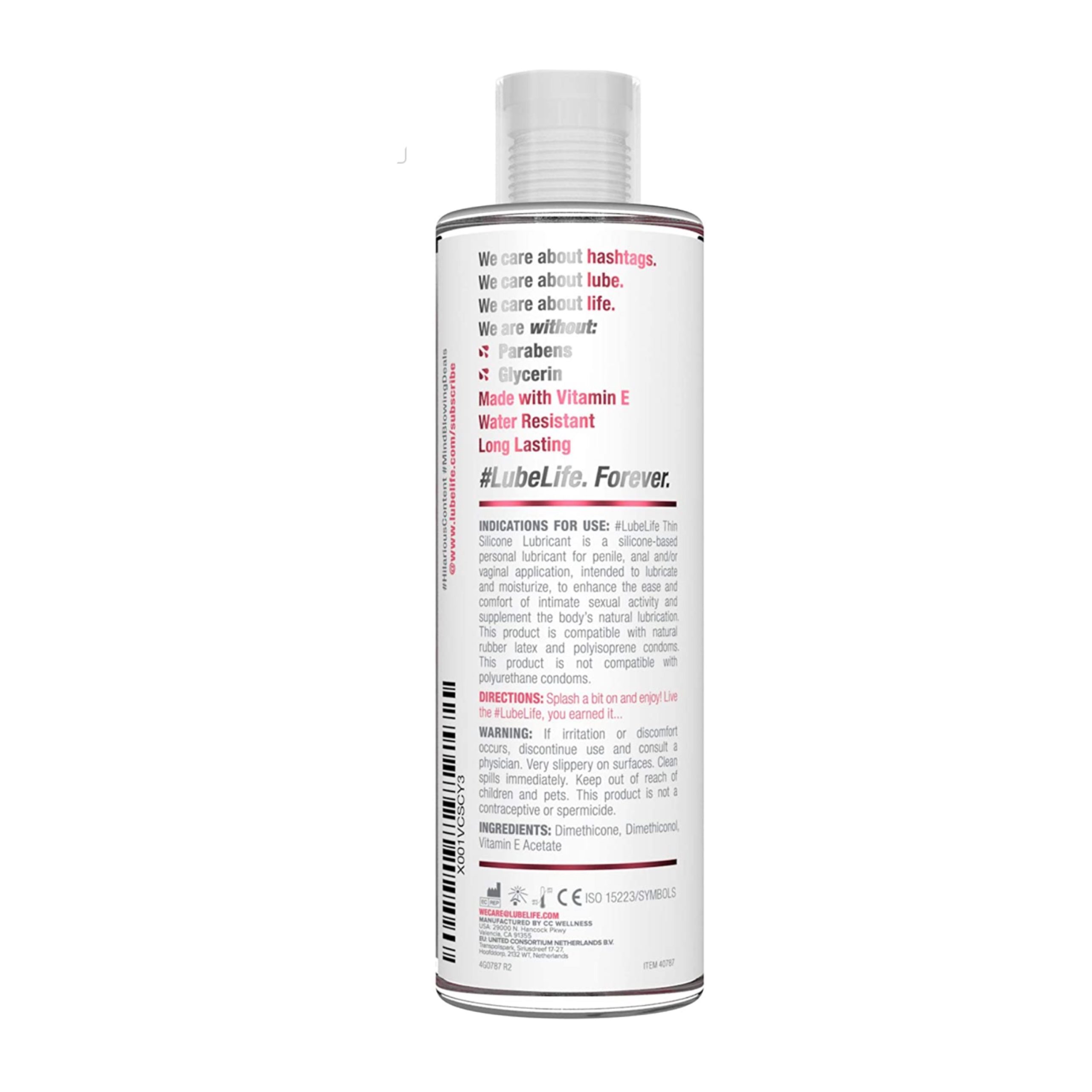 LUBE LIFE Lubricante base silicona- 8 Onz. (240ml)