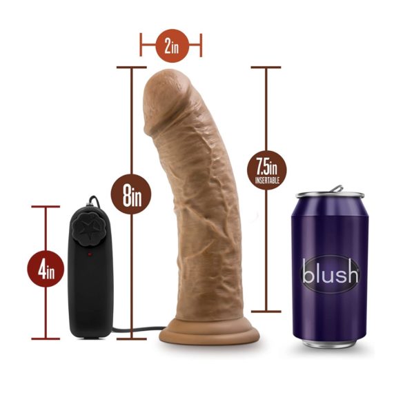 Dr. Skin Dr. Remote Control Vibrating Realistic Cock With Suction Cup Waterproof Mocha 8 Inch - Imagen 4