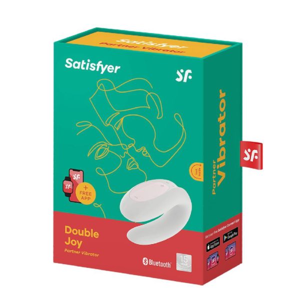 Satisfyer Double Joy Rechargeable Silicone Dual Stimulating Vibrator - White - Imagen 5