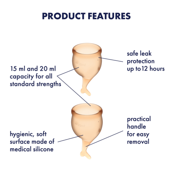 SATISFYER 
Feel Secure Menstrual Cup - Orange - Imagen 3