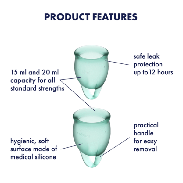 SATISFYER 
Feel Confident Menstrual Cup - Dark Green - Imagen 4