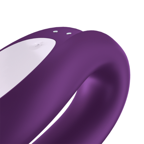 Satisfyer Double Joy Rechargeable Silicone Dual Stimulating Vibrator - Purple - Imagen 3