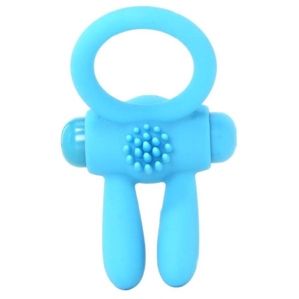 Neon Rabbit Vibrating Cock Ring in Blue - Imagen 4