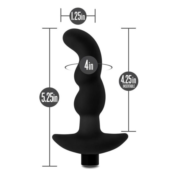 Anal Adventures Platinum Silicone Rechargeable Vibrating Prostate Massager 03 - Black - Imagen 4