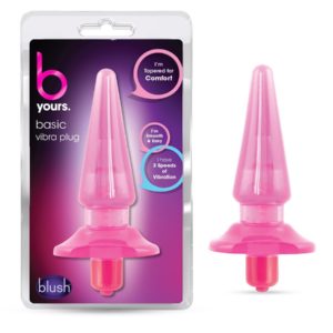 B Yours Basic Vibra Plug Waterproof Pink 4.25 Inch