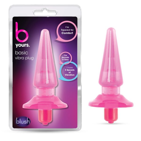 B Yours Basic Vibra Plug Waterproof Pink 4.25 Inch