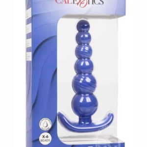 Cheeky X-6 Beads Silicone Anal Probe - Blue