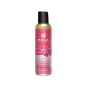 Dona Aphrodisiac & Pheromone Infused Massage Oil Flirty Blushing Berry 3.75 fl.oz / 110mL