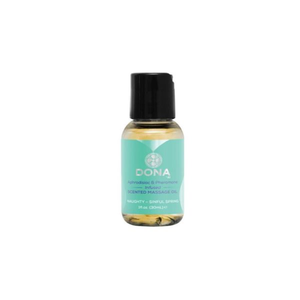 Dona Aphrodisiac & Pheromone Infused Scented Massage Oil Naughty Sinful Spring 1.0 fl.oz / 30mL