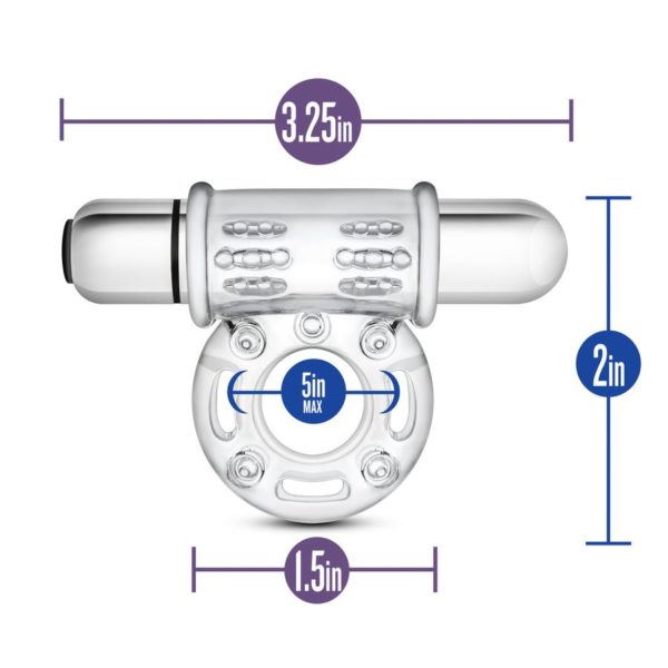 Stay Hard - 10 Function Vibrating Mega Bull Ring - Clear - Imagen 4