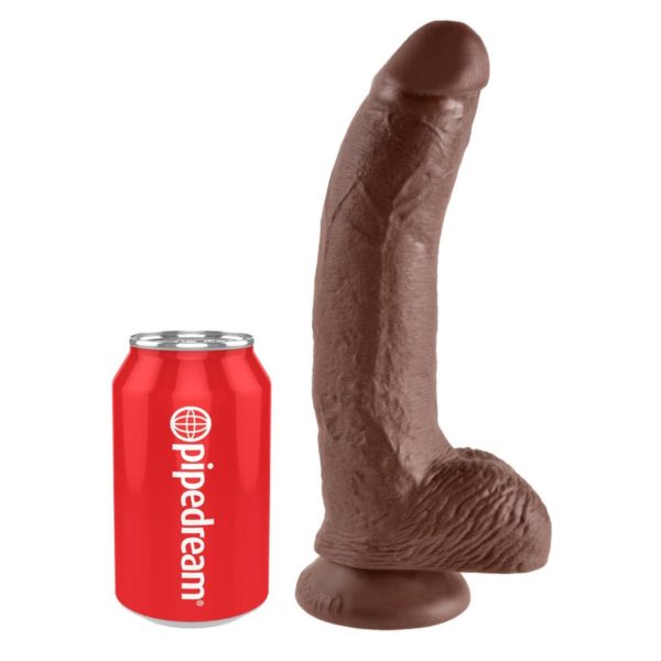 King Cock Dildo with Balls 9in - Chocolate - Imagen 4