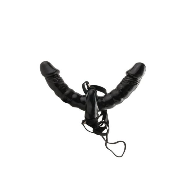 Fetish Fantasy Vibrating Double Delight Strap On 6 Inch Black - Imagen 2