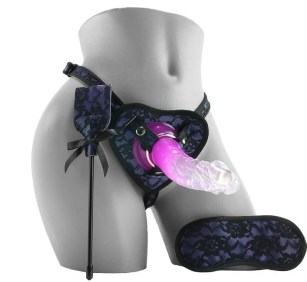 HEART-THROB DELUXE HARNESS KIT WITH CURVED DONG-PURPLE - Imagen 2