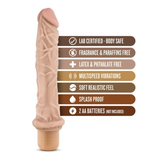 Dr. Skin - Cock Vibe 8 - 9.75 Inch Vibrating Cock - Beige - Imagen 5