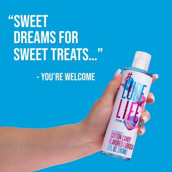 #LUBELIFE Lubricante a base de agua con sabor de algodón de azúcar, 8 Onz. (240ml) - Imagen 4