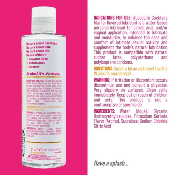 #LUBELIFE Lubricante a base de agua con sabor a Mai Tai cocktail, 8 Onz. (240ml) - Imagen 2
