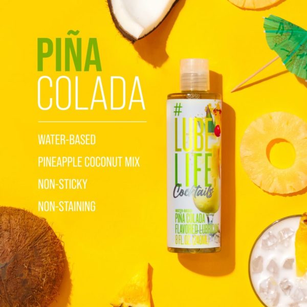 #LUBELIFE Lubricante a base de agua con sabor a Piña Colada Cocktail, 8 Onz. (240ml) - Imagen 3