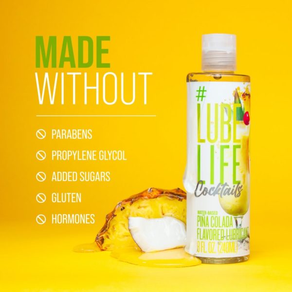 #LUBELIFE Lubricante a base de agua con sabor a Piña Colada Cocktail, 8 Onz. (240ml) - Imagen 4