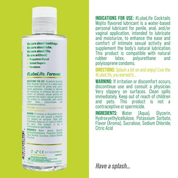 #LUBELIFE Lubricante a base de agua con sabor a Mojito Cocktail, 8 onzas (240ml) - Imagen 2