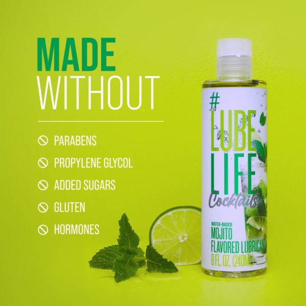 #LUBELIFE Lubricante a base de agua con sabor a Mojito Cocktail, 8 onzas (240ml) - Imagen 4