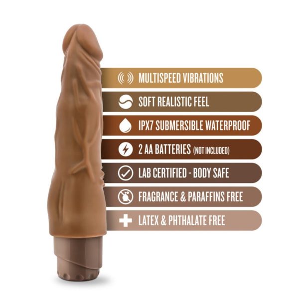 Dr. Skin - Cock Vibe 4 - 8 Inch Vibrating Cock - Mocha - Imagen 2