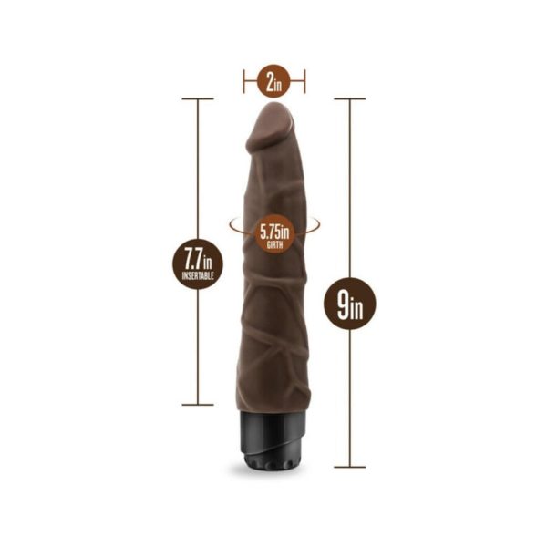 Dr. Skin Cock Vibe 1 Realistic Vibrator Splashproof Chocolate 9 Inch - Imagen 3