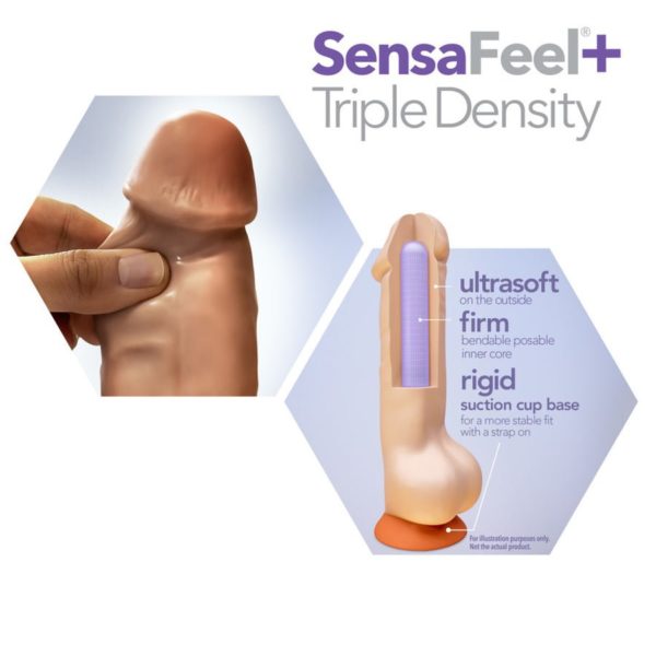 Dr. Skin Plus - 7 Inch Girthy Posable Dildo With Balls - Mocha - Imagen 3
