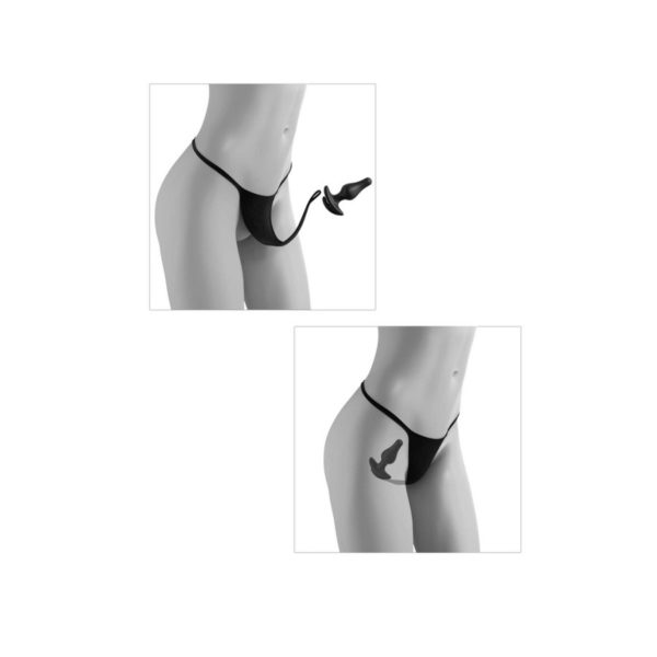 Hookup Panties Crotchless Pleasure Pearls - SM/LG - Black - Imagen 3