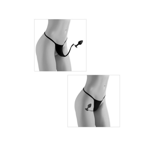 Hookup Panties Crotchless Secret Gem - SM/LG - Black - Imagen 3