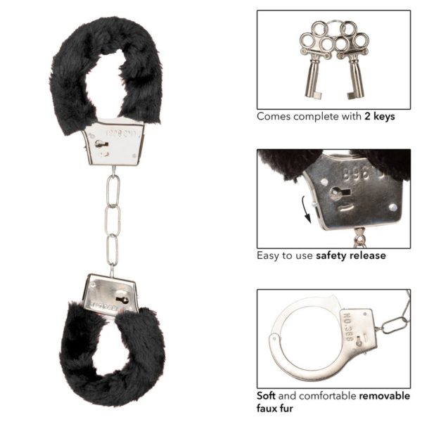 Playful Furry Cuffs - Black - Imagen 3