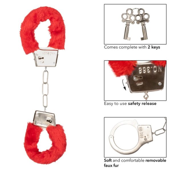 Playful Furry Cuffs - Red - Imagen 3